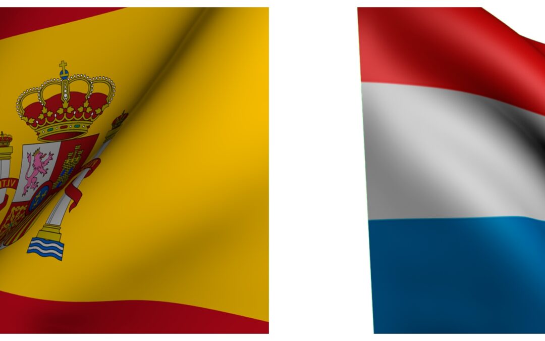 Banderas de España y Países Bajos. Traducciones de neerlandés a español.